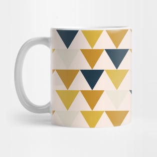 Arrows Modern Geometric Southwest Pattern in Mustard Yellow, Navy Blue, Pale Blush Pink, and Taupe Mug